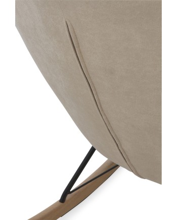 rocking-chair beige pieds métal et bascule en bois de hêtre