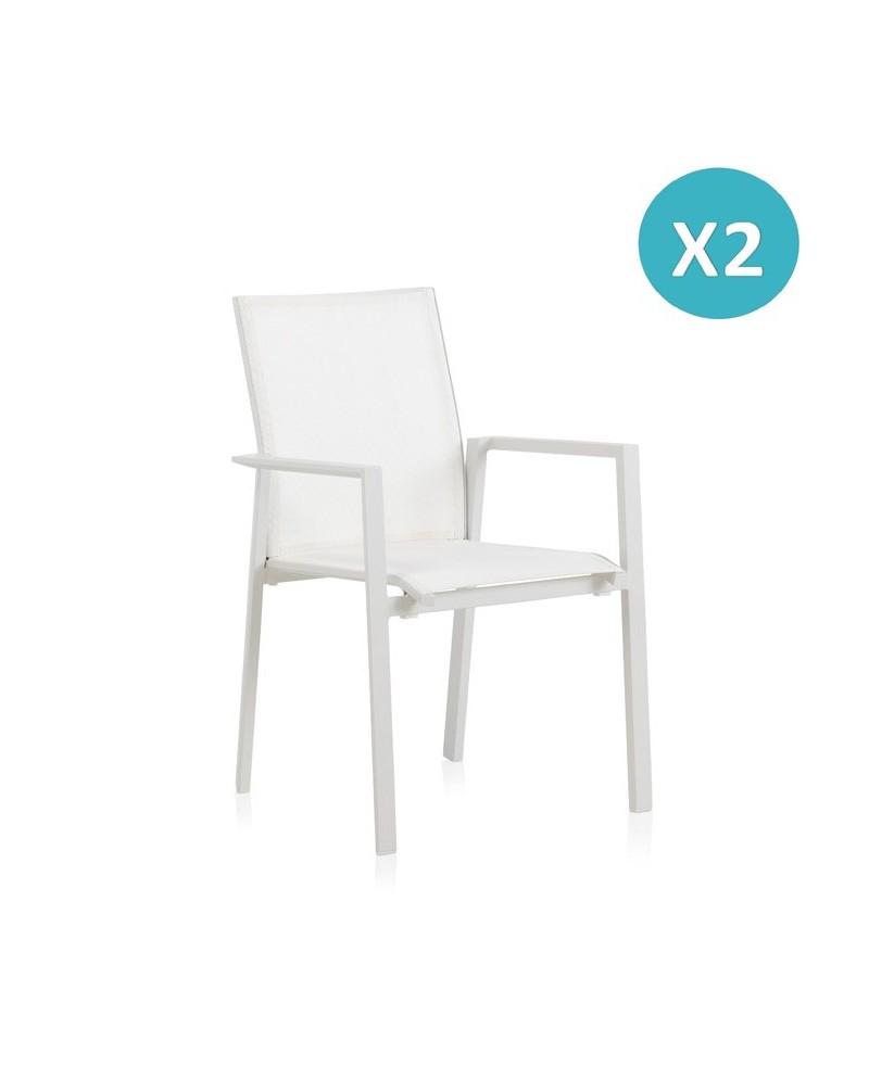 fauteuil en aluminium blanc textiline blanc