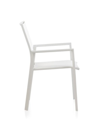 fauteuil en aluminium blanc textiline blanc
