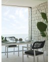 table en aluminium blanc plateau verre 180x100 cm