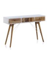 console base branca frente madeira natural recuperada