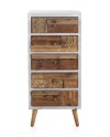 chiffonnier structure blanche et bois de récupération naturel