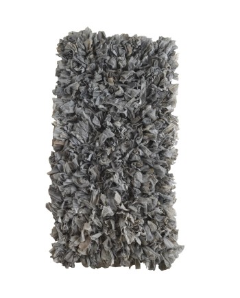 tapis coton et polyester gris 60x120 cm