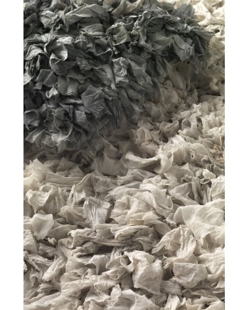 tapis coton et polyester gris 60x120 cm