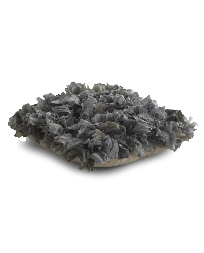 coussin coton et polyester gris 45x45 cm