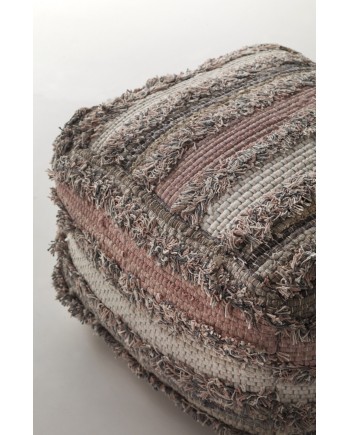 pouf coton et polyester 45x45x35 cm