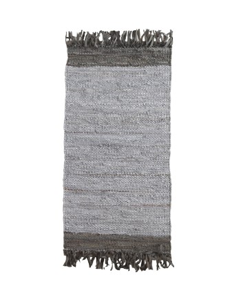 tapis coton et cuir 60x120 cm