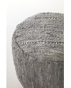 puff redondo couro e algodão 45 diâmetro x 35 cm
