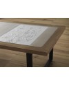 mesa centro madeira e ferro com vidro