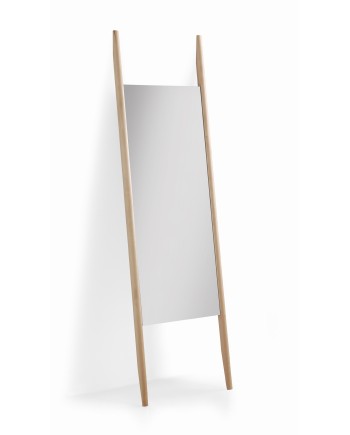 miroir sur pied en bois naturel