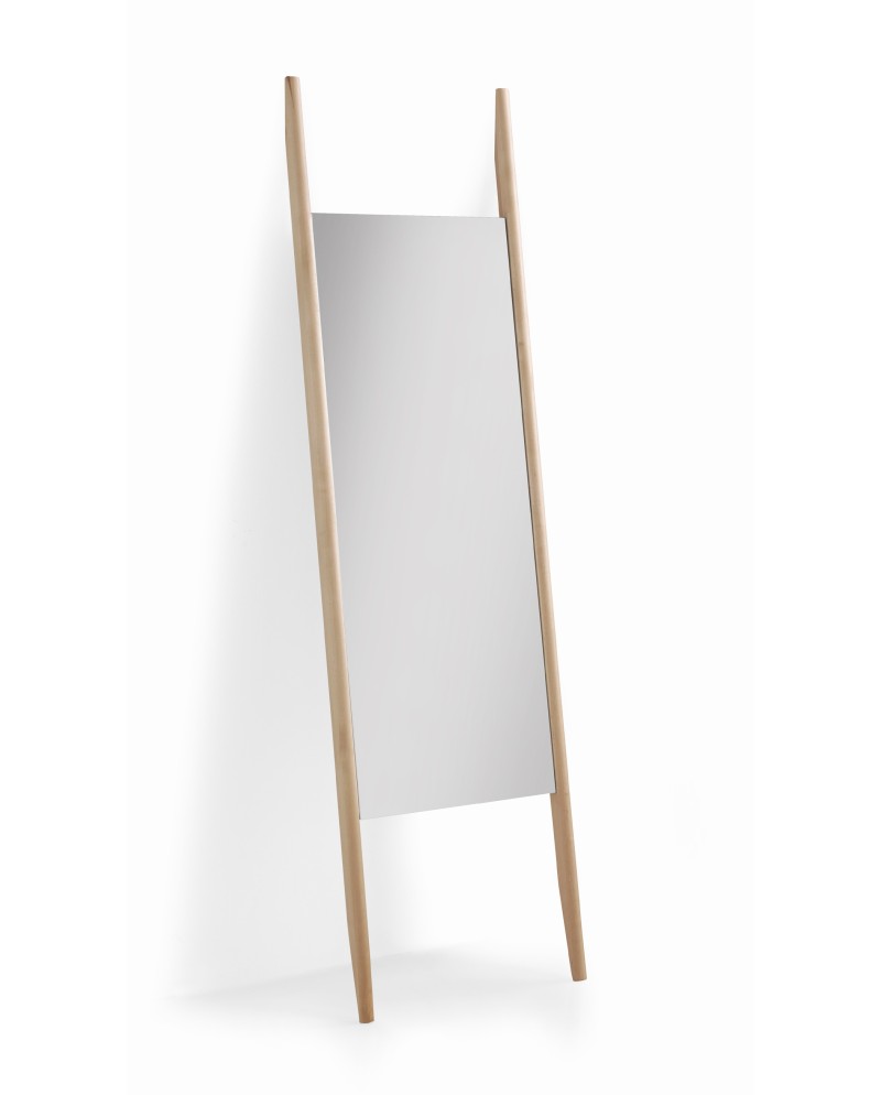 miroir sur pied en bois naturel