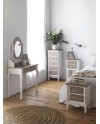 console 2 gavetas espelho-toucador madeira branco e marrom