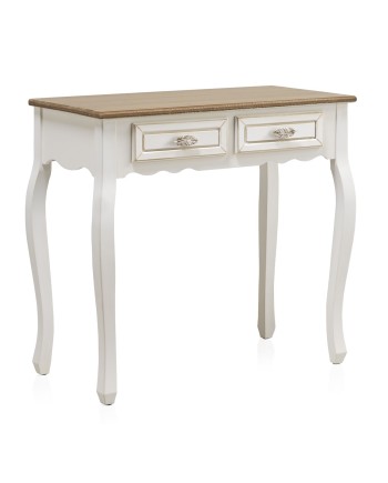 console 2 gavetas madeira branco