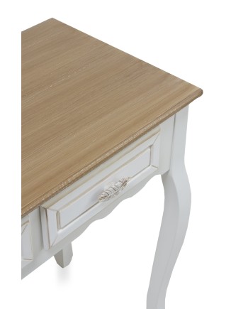 console 2 gavetas madeira branco