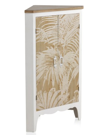 meuble 2 portes en bois decoré