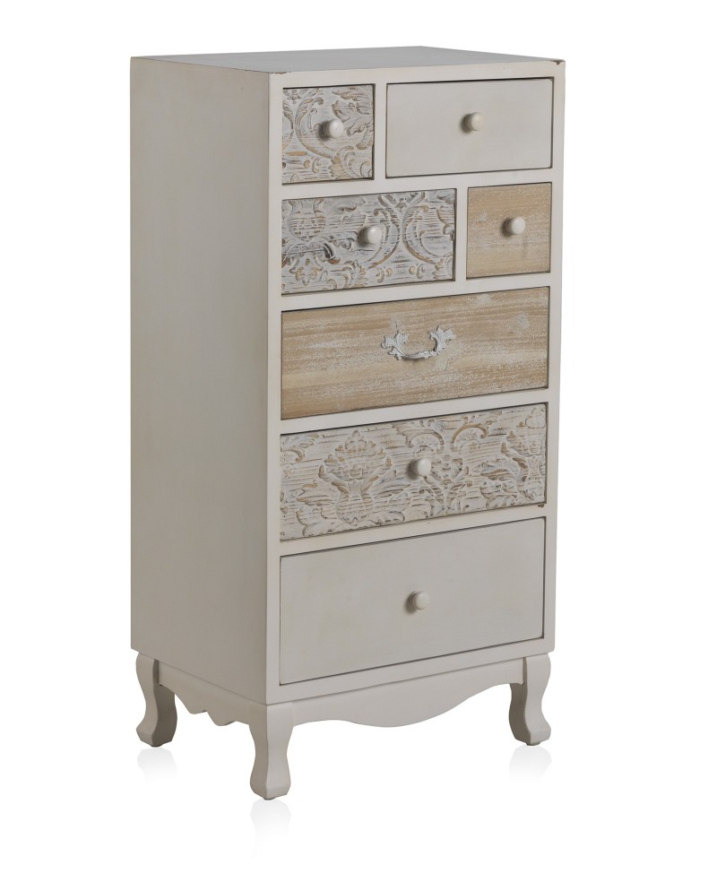 sinfonier madera blanca 7 cajones