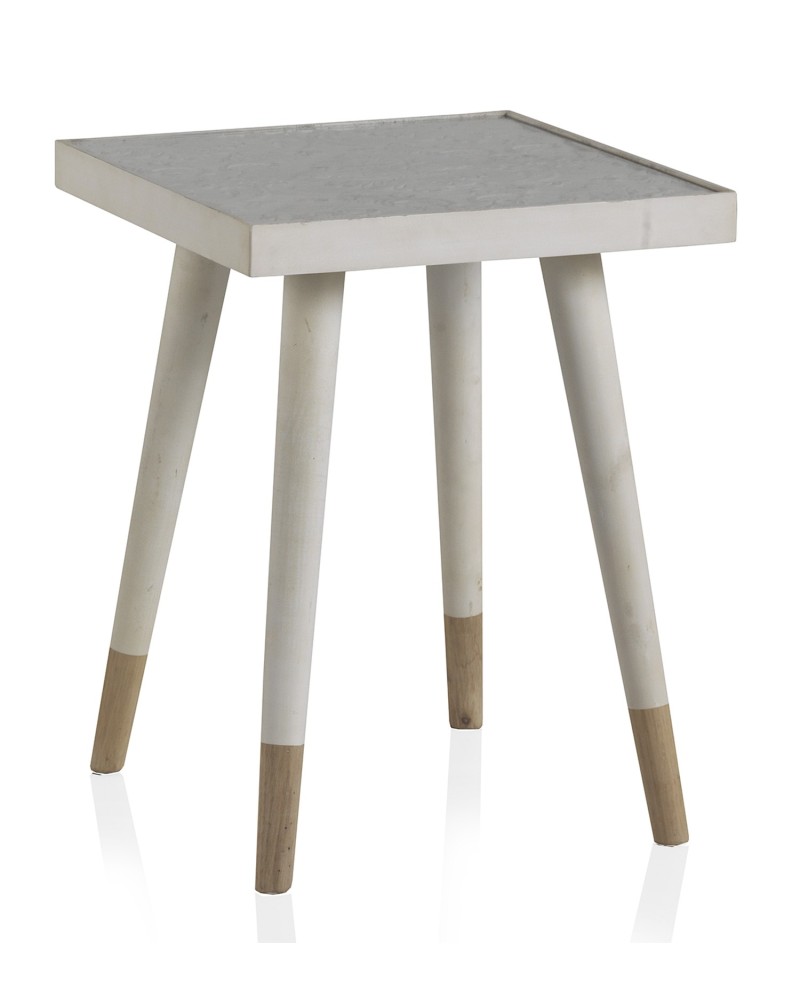 table d'apoint en bois decores plateau verre