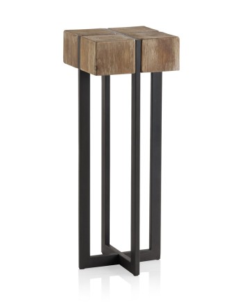 pedestal madera y patas metal