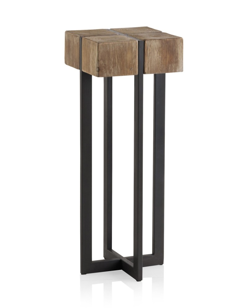 pedestal madera y patas metal