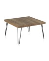 table basse vieux bois d'orme pieds métal