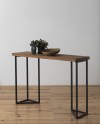 console vieux bois d'orme pieds métal