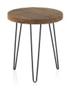 table d'appoint vieux bois d'orme pieds métal