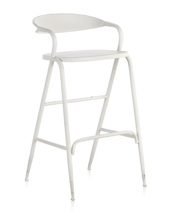 tabouret structure metal en blanc