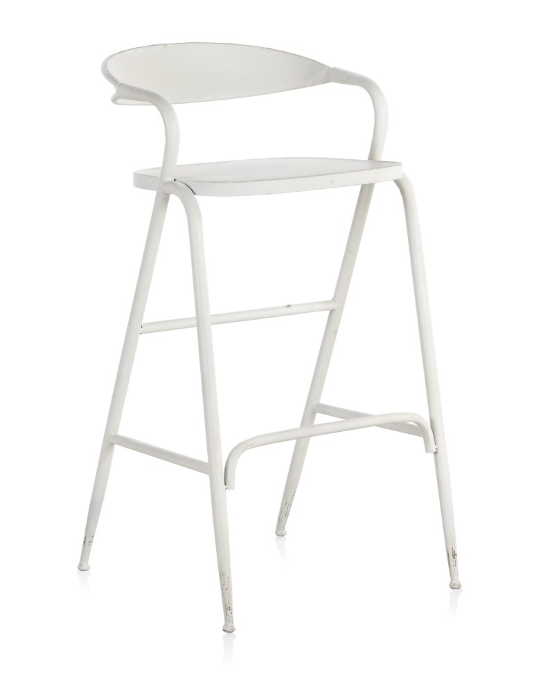 taburete estructura de metal en blanco