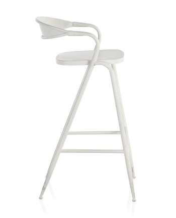 taburete estructura de metal en blanco
