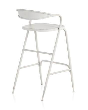 tabouret structure metal en blanc