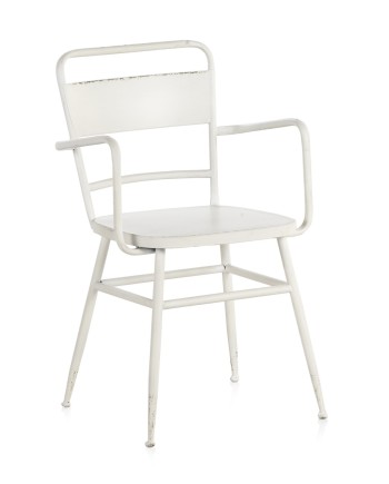 sillón estructura de metal en blanco