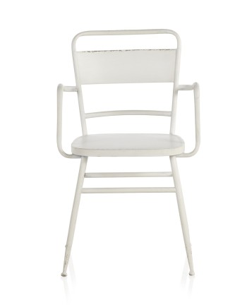 sillón estructura de metal en blanco