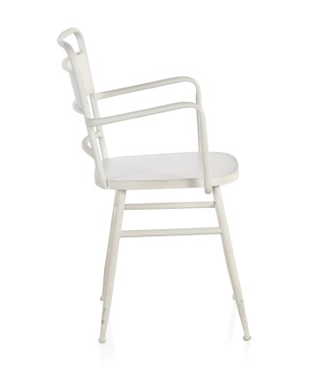 sillón estructura de metal en blanco