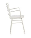 sillón estructura de metal en blanco