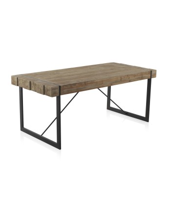 mesa madera y patas metal 200x90