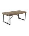 table en bois et pied metal 200x90