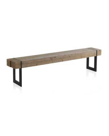 banco madera y patas metal