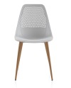 set de 4 chaises pp blanc et pieds en métal