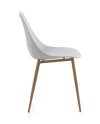 set de 4 chaises pp blanc et pieds en métal