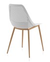 set de 4 chaises pp blanc et pieds en métal