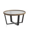 set 2 tables basses rondes avec verre