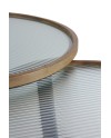 set 2 tables basses rondes avec verre