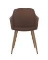 set de 4 fauteuils pp marron avec coussin et pieds en métal