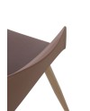 set de 4 fauteuils pp marron avec coussin et pieds en métal