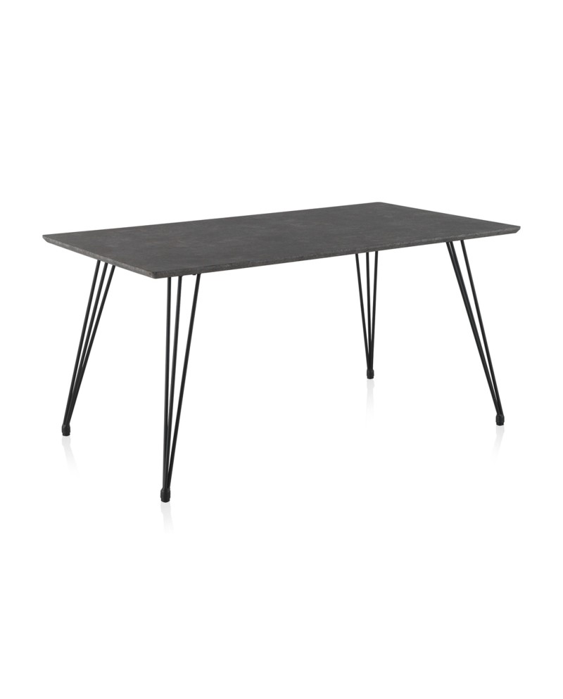 mesa melamina efeito oxido com pés metal 160x90x75