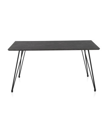mesa melamina efecto oxido con patas metal 160x90x75