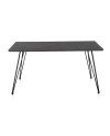 table à manger en mélaminé effet rouille pieds métal 160x90 cm