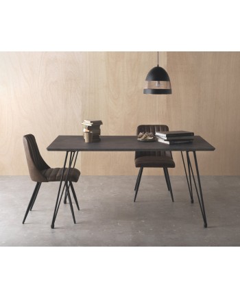 mesa melamina efecto oxido con patas metal 160x90x75