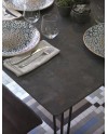 mesa melamina efeito oxido com pés metal 160x90x75