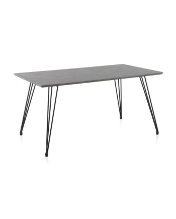 mesa melamina efecto cemento con patas metal 160x90x75